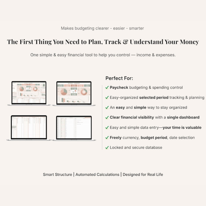 Aesthetic Paycheck Budget Spreadsheet | Google Sheets