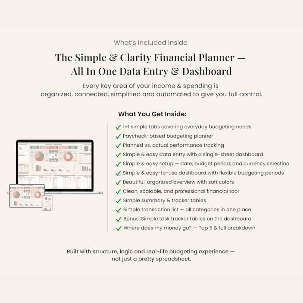 Aesthetic Paycheck Budget Spreadsheet | Google Sheets