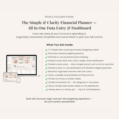 Aesthetic Paycheck Budget Spreadsheet | Google Sheets