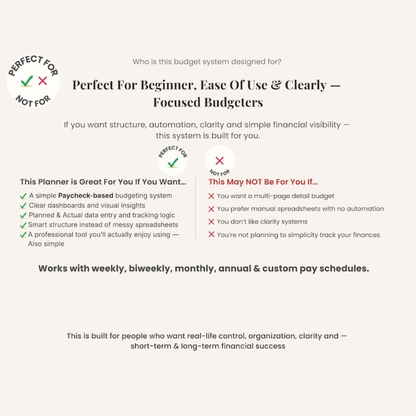 Aesthetic Paycheck Budget Spreadsheet | Google Sheets