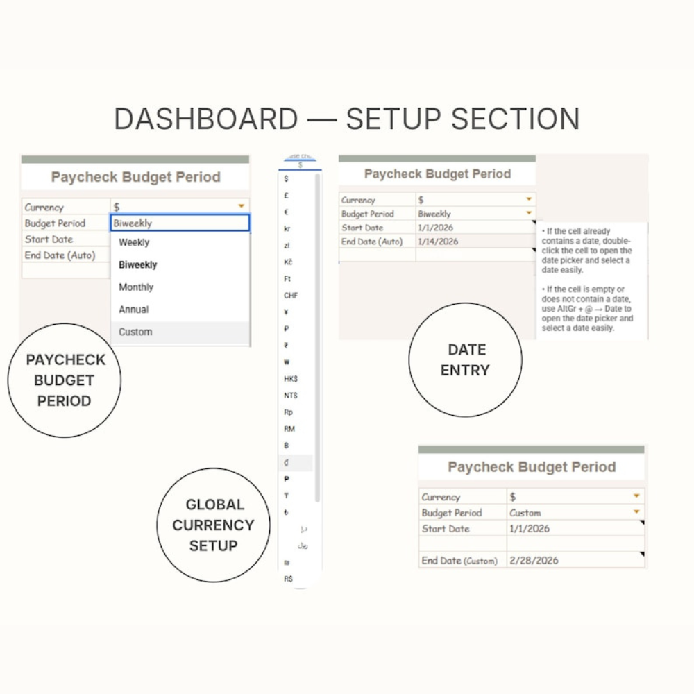 Aesthetic Paycheck Budget Spreadsheet | Google Sheets