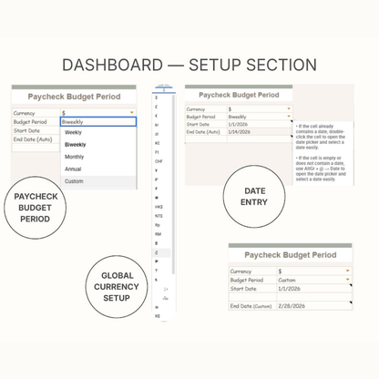 Aesthetic Paycheck Budget Spreadsheet | Google Sheets