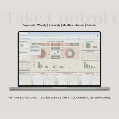 Aesthetic Paycheck Budget Spreadsheet | Google Sheets